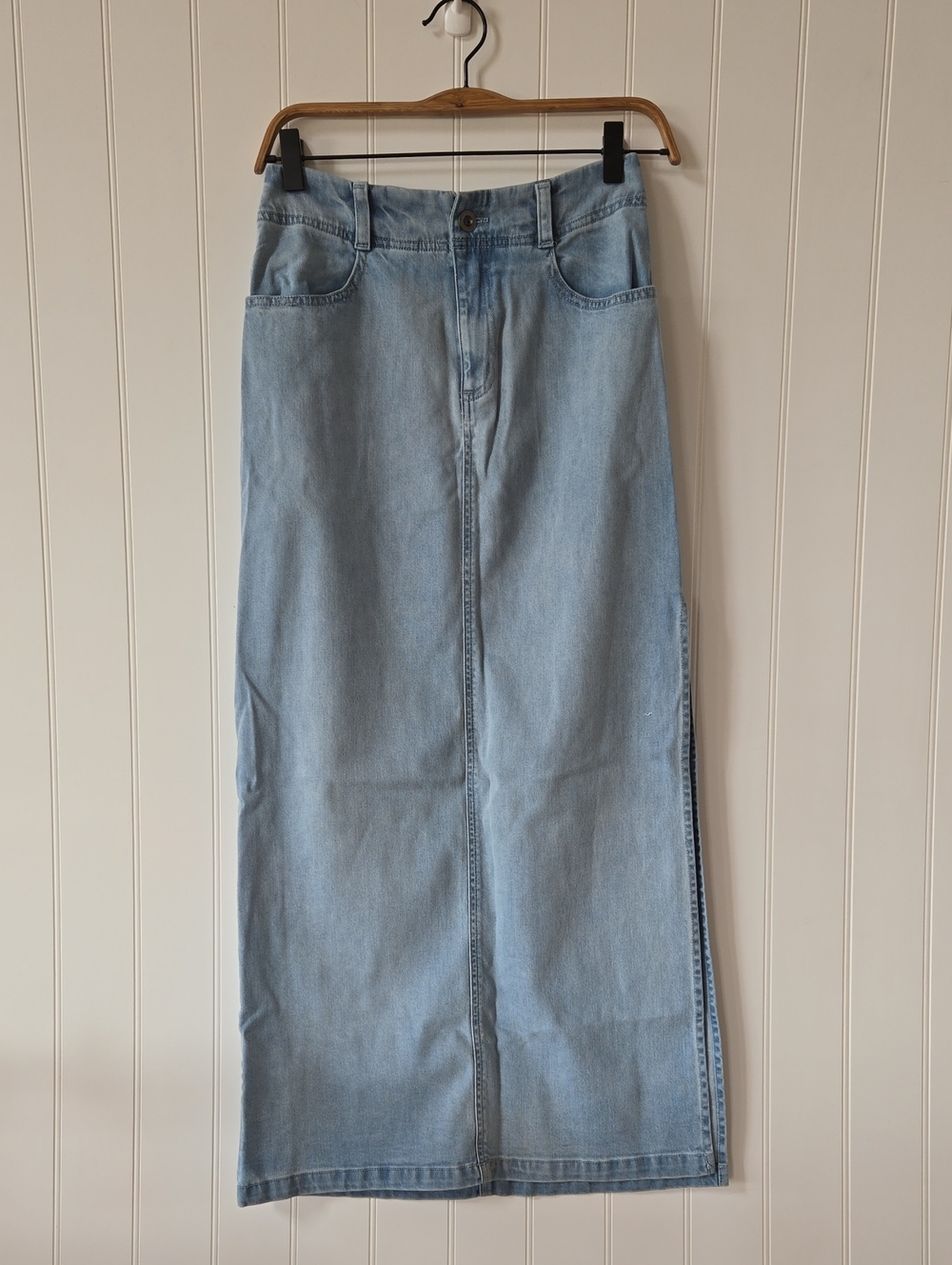 Bella Dahl Indigo Tencel Cotton Stretch Skirt Ocean Mist Size 25 - Picture 3 of 6